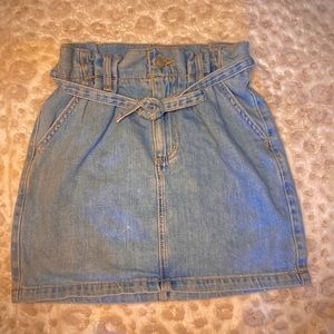 Hollister ultra high rise denim skirt with belt